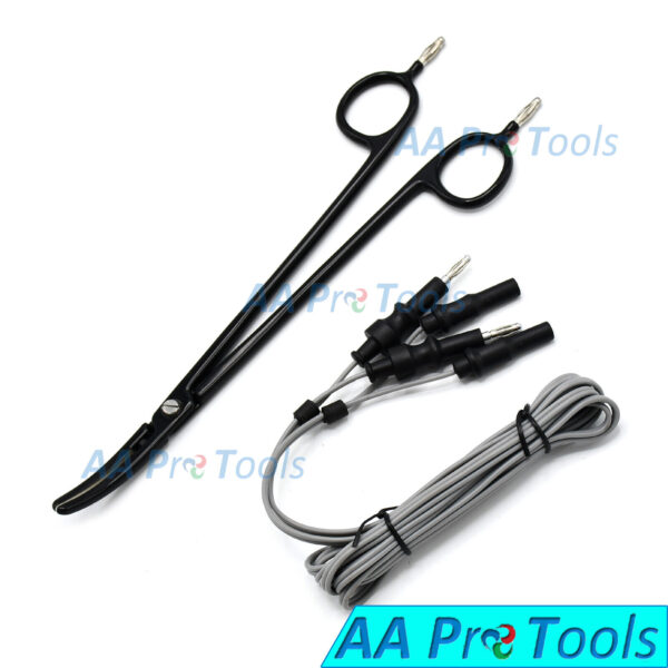 Bipolar Forceps Artery Sealer 9.5" Reusable 4mm Pin Non-Stick Silicon Cord Black