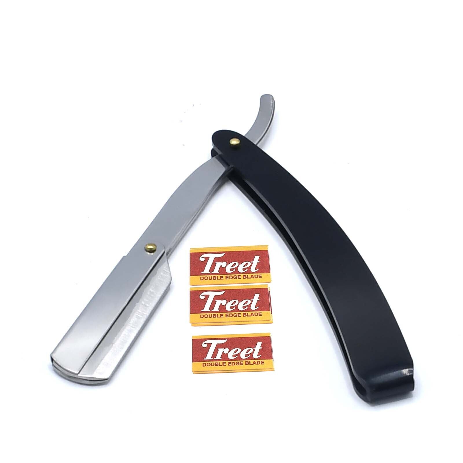 Black-Straight-Barber-Edge-Razor-Folding-Shaving-Knife-11-Carbon-Steel-Blades-372121994013-2