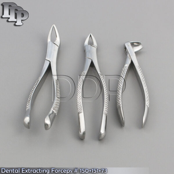 DENTAL EXTRACTING EXTRACTION FORCEPS # 150+151+ 73
