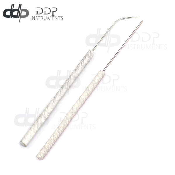 DISSECTING DISSECTION TEASING NEEDLE STRAIGHT & ANGLED SILVER HANDLE