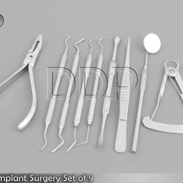 Dental Implant Surgery Set of 9 Surgical Instruments Basic Dentist Pick DN-468
