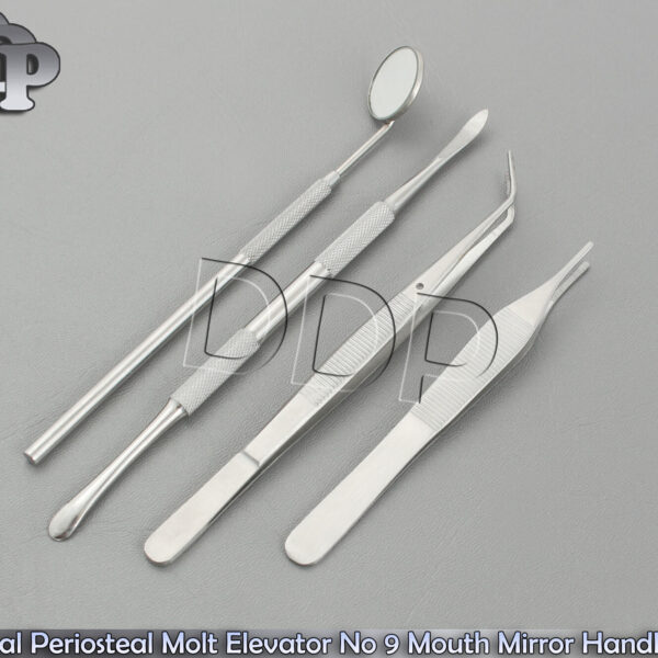 Dental Periosteal Molt Elevator No 9 Mouth Mirror Handle Tweezers Exam Tools New