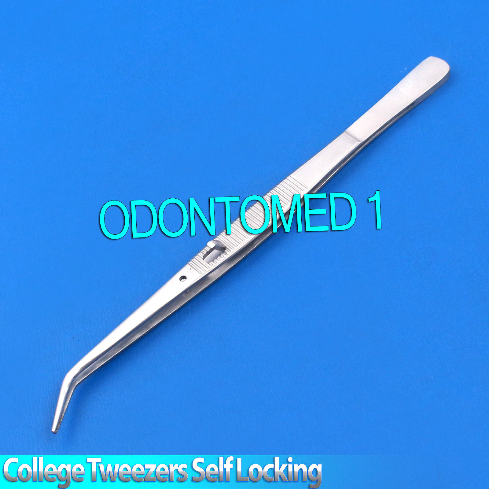 Dental-Self-Locking-Tweezer-Surgical-Cotton-Dressing-Serrated-Forceps-Lab-Pliers-112775211823-2