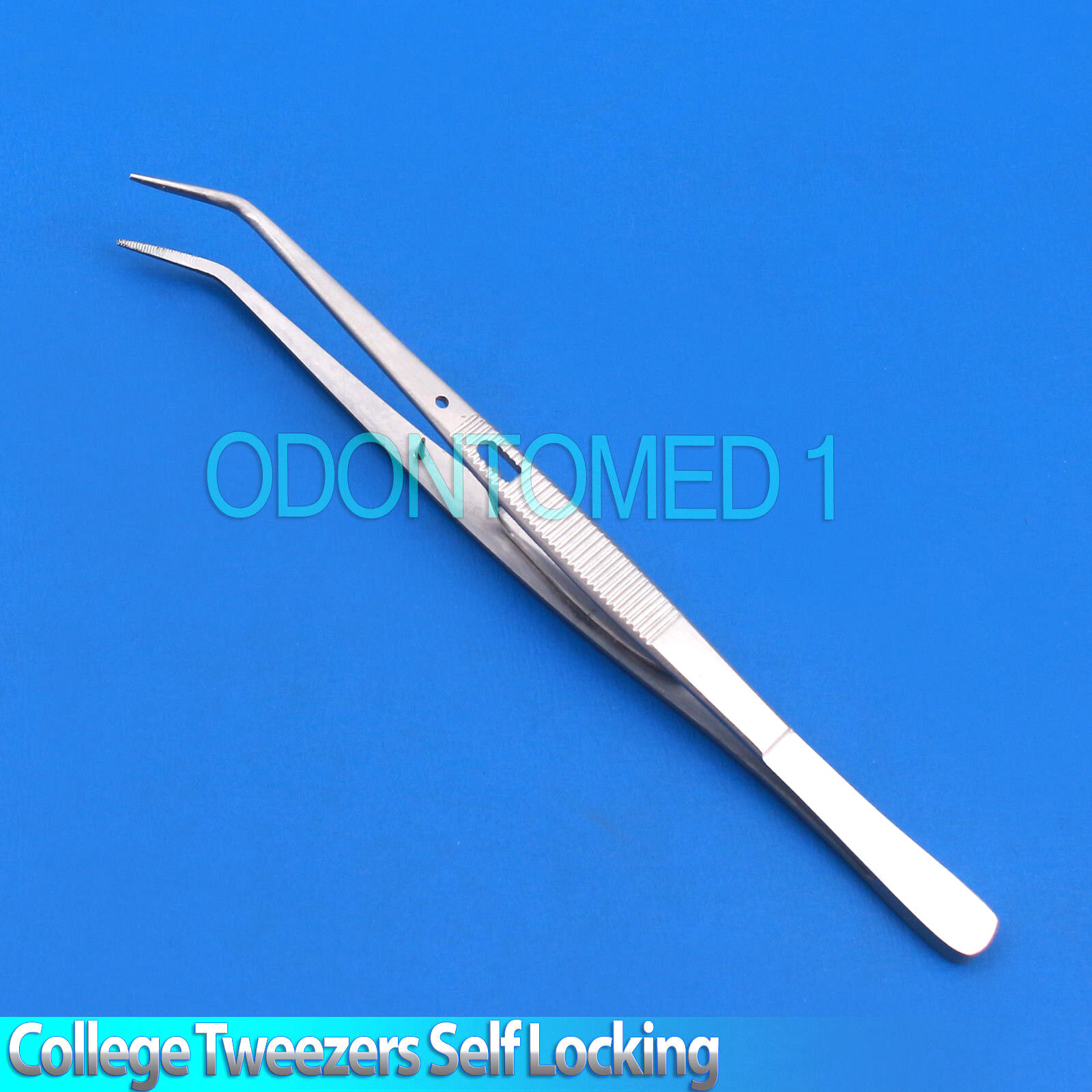 Dental-Self-Locking-Tweezer-Surgical-Cotton-Dressing-Serrated-Forceps-Lab-Pliers-112775211823