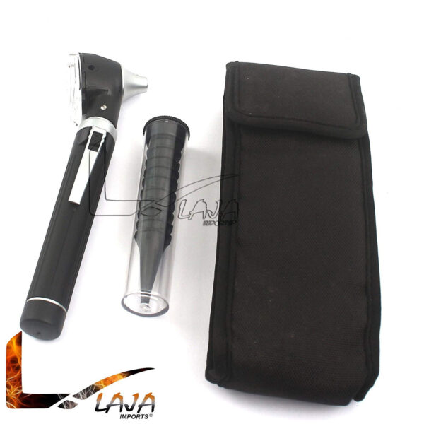 Fiber Optic Otoscope Mini Pocket Size Kit Medical Ent Diagnostic Set Blck