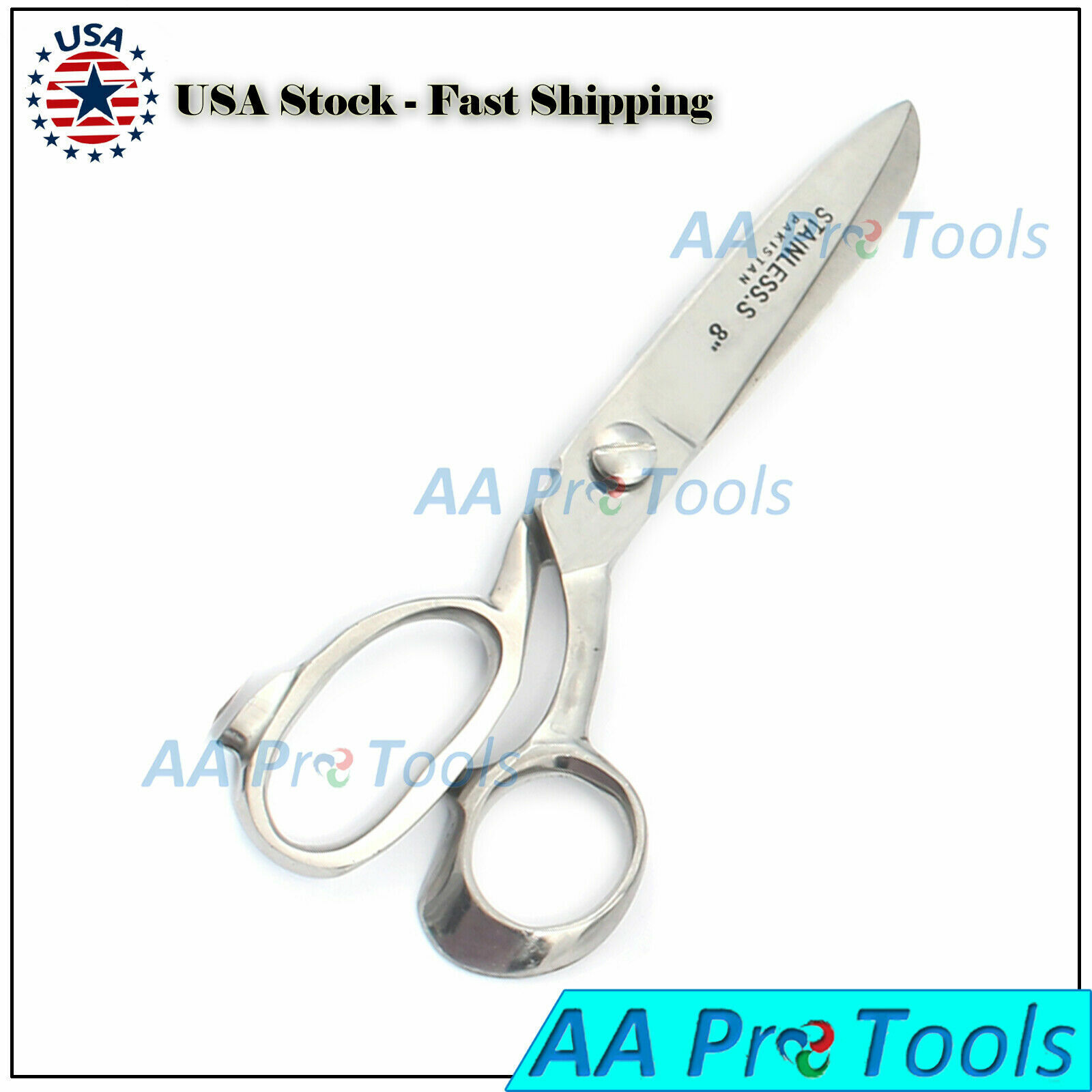 HEAVY-DUTY-8-UPHOLSTERY-TAILORS-SCISSORS-FABRIC-DRESSMAKING-SHEARS-SILVER-255036629613-2
