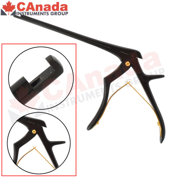 Kerrison Rongeurs 3mm 7" 90? UP Black Coating & Gold Ratchets Orthopedic Instrum