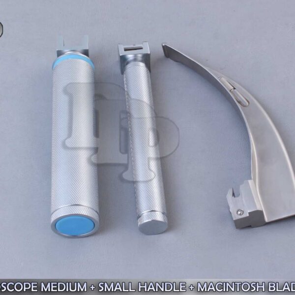 LARYNGOSCOPE MEDIUM + SMALL HANDLE + MACINTOSH BLADE #4 INTUBATION ANESTHESIA
