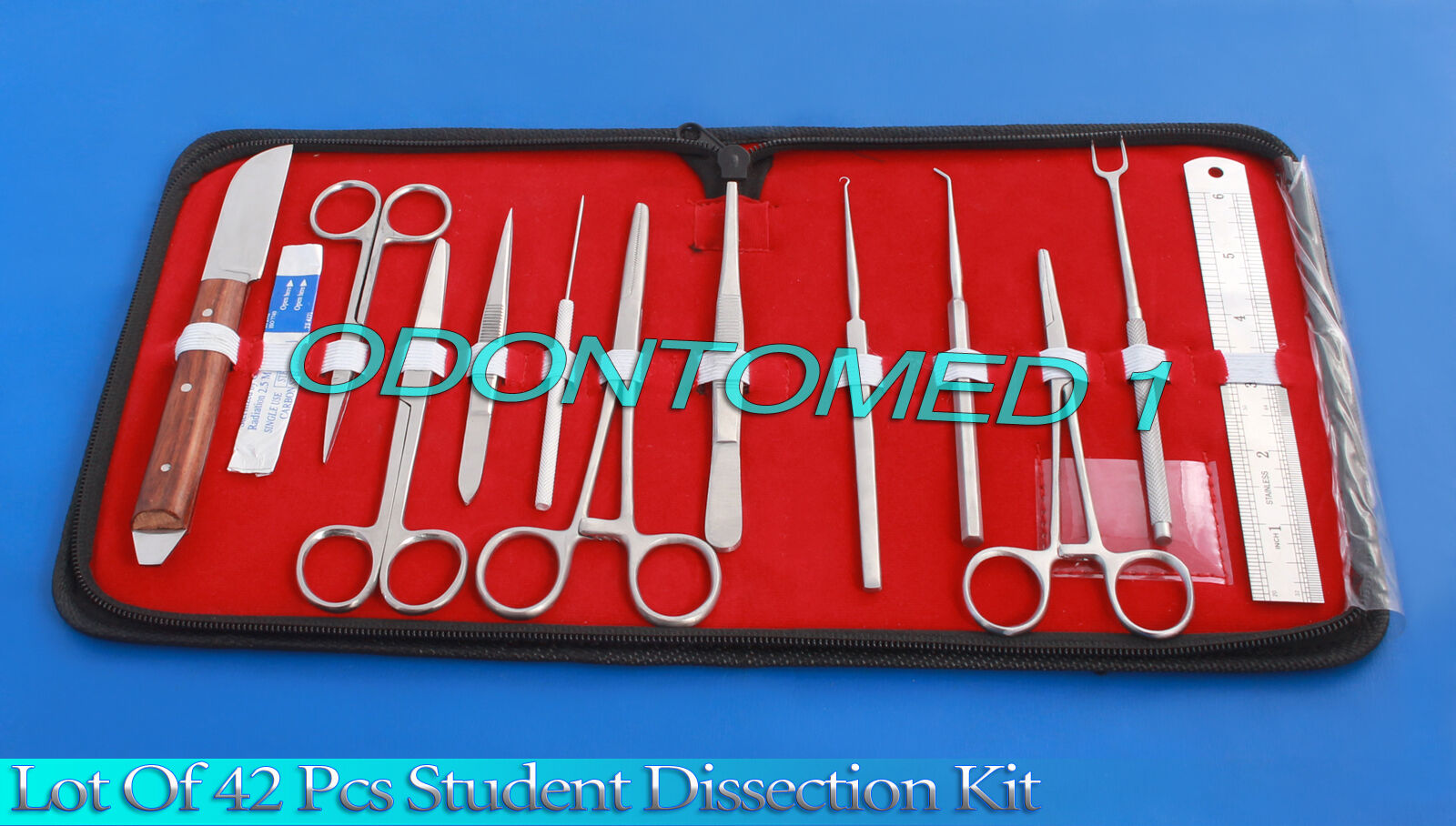LOT-OF-42-PCS-STUDENT-DISSECTION-KIT-SURGERY-INSTRUMENTS-FORCEPS-VETERINARY-131419897863