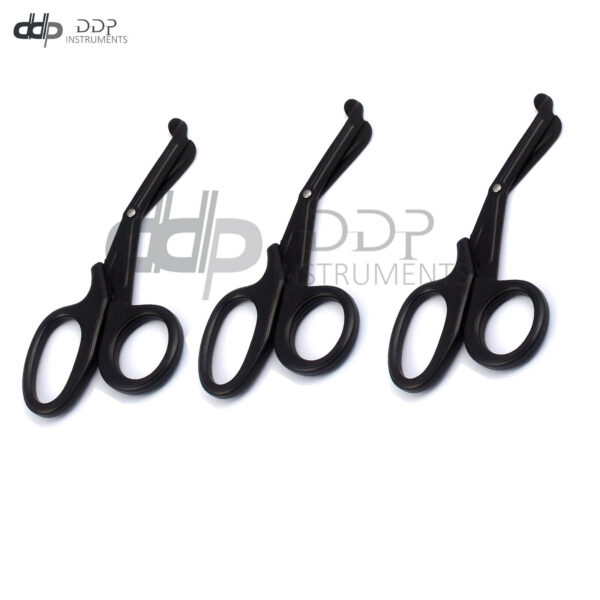 Lot Of 3 Pieces Black Blade Emt Shears Scissors 5.5" First Aid PARAMEDIC Inst