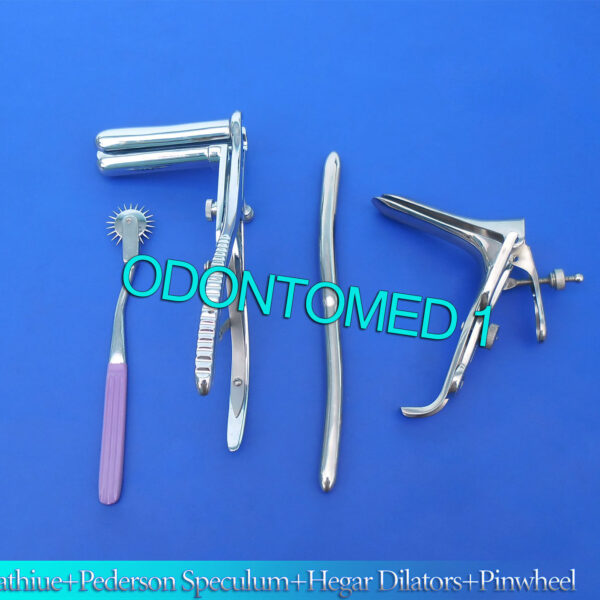 Mathieu Speculum+ Hegar Dilator+ Purple Pinwheel & Pederson Speculum Small