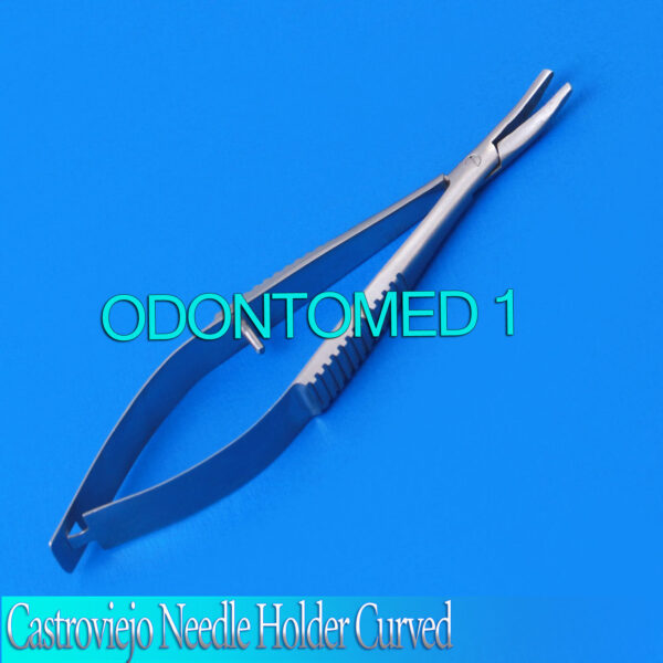 Micro Castroviejo Needle Holder 3.5" Curved Without Lock Surgical Instruments