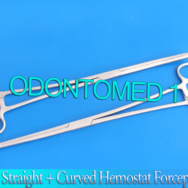 New 2pc Set 8" Straight + Curved Hemostat Forceps Locking Clamps Stainless