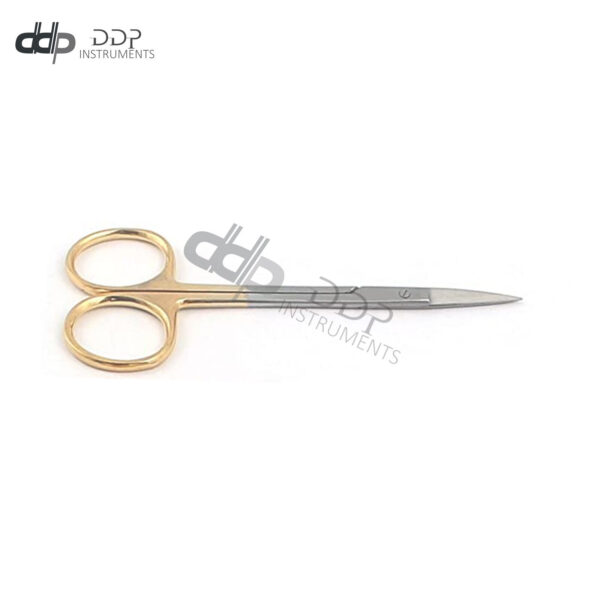 O.R GRADE Iris Scissors Straight Sharp Sharp reusable gold plated handle 4.5"