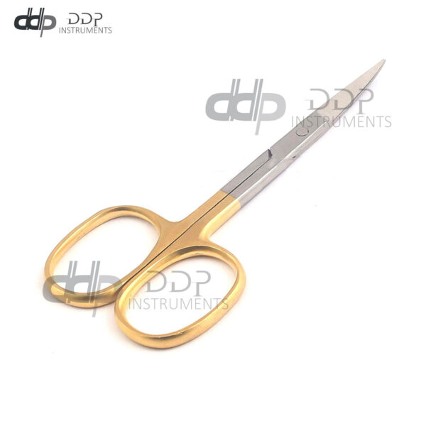 Professional Finger Toe Nail Scissors HALF GOLD STRAIGHT Steel Manicure Cuticle