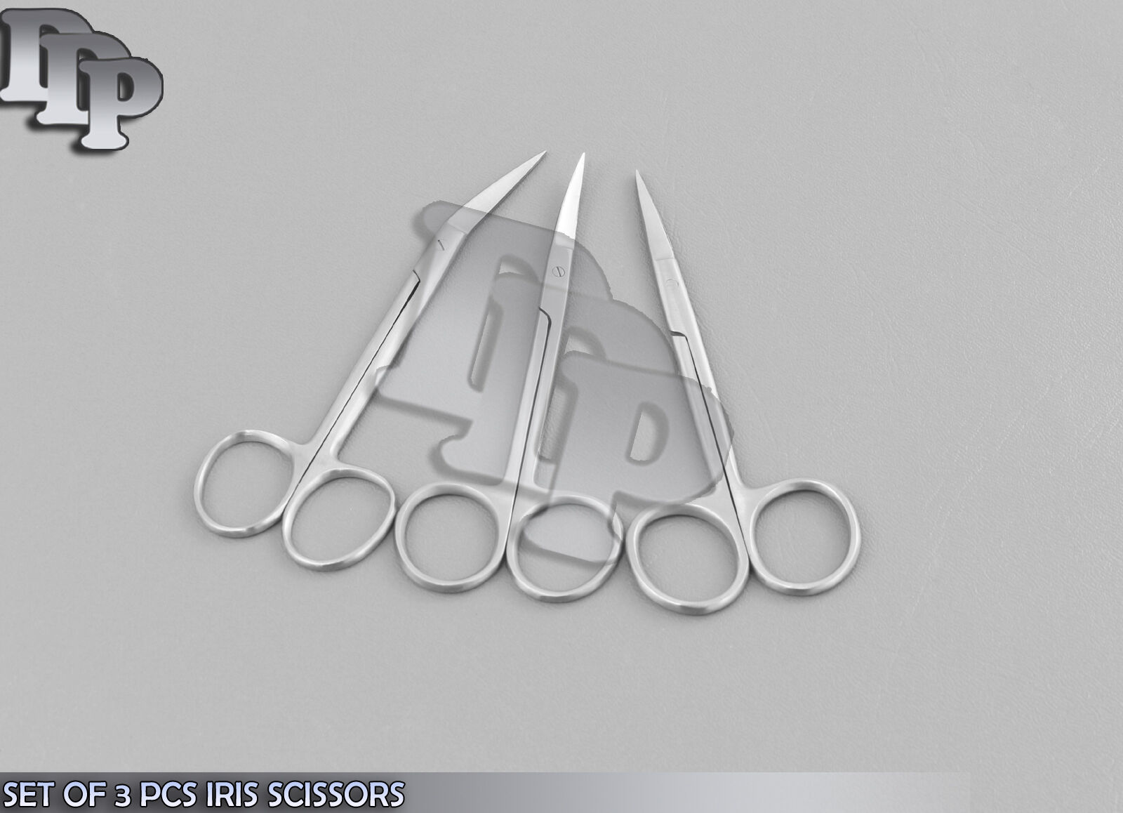 SET-OF-3-PCS-IRIS-SCISSORS-45-STAINLESS-STEEL-STRAIGHT-CURVED-ANGLED-371460867473