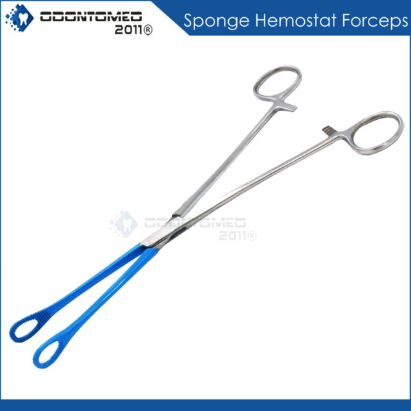Sponge Forceps Blue Coated 9.50" straight Gynecology Electrosurgical instruments