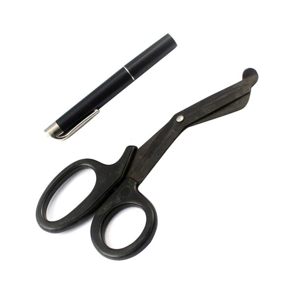 Tactical Black-Set of 2 pcs Black EMT First Responder 7.5" Shears+Black Pen New