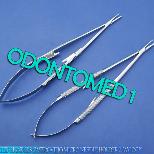 2 ASSORTED HANDLES CASTROVIEJO MICRO SURGERY NEEDLE HOLDER 7" W/LOCK