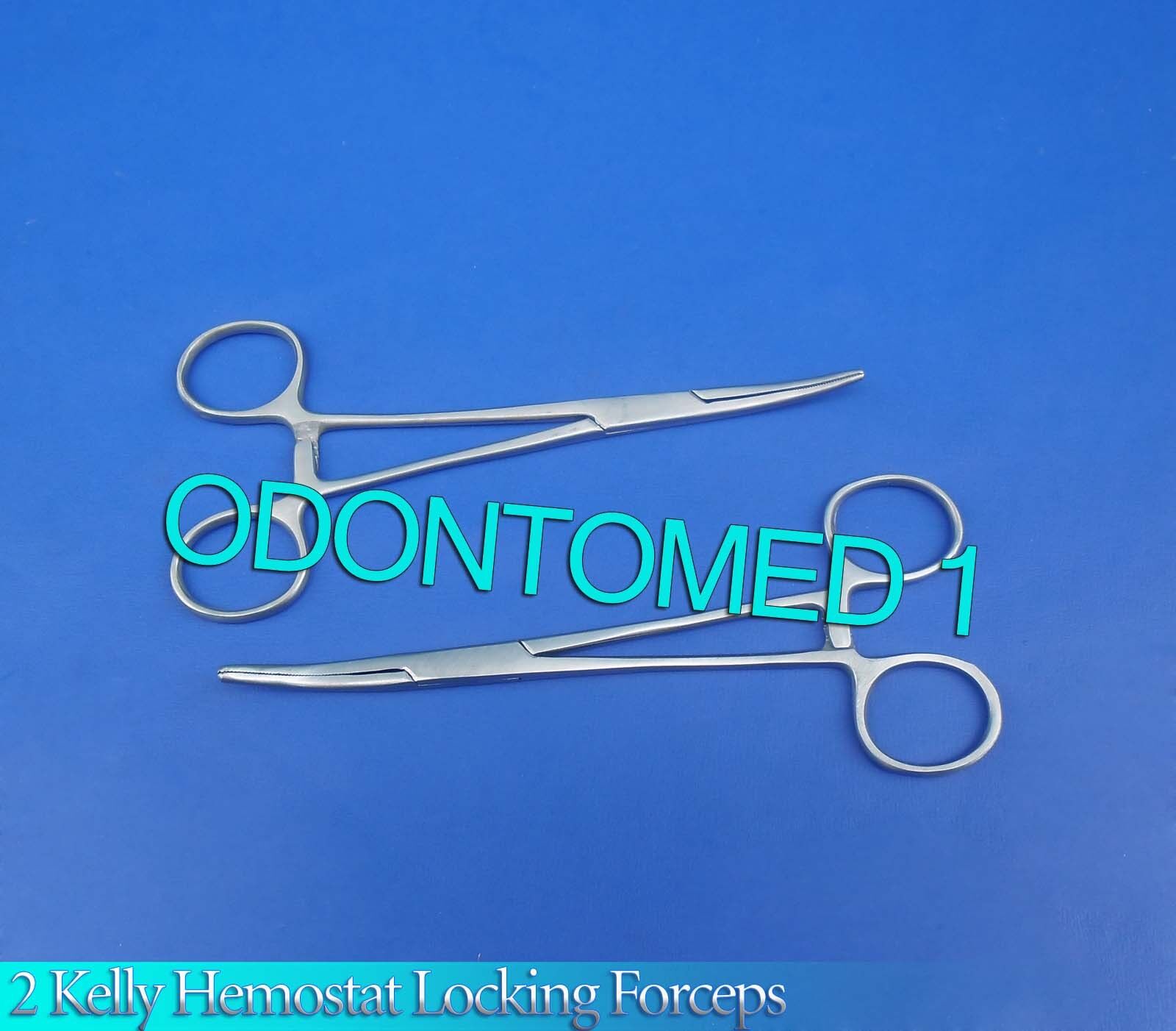 2-Kelly-Hemostat-Locking-Forceps-Curved-558-Surgical-Instruments-115578675314