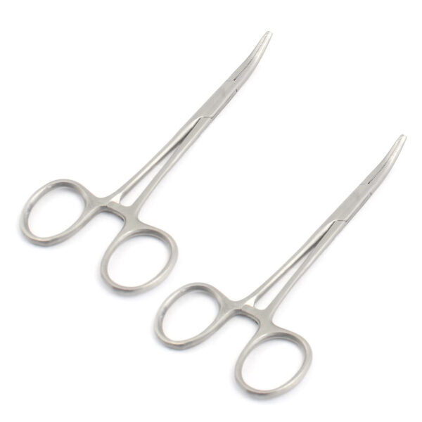 2 PCS MOSQUITO HEMOSTAT FORCEPS 5.5" CURVED STAINLESS STEEL SURGICAL MEDICAL