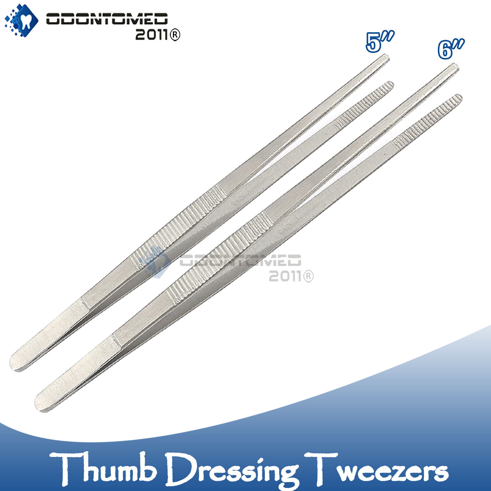 2-Pcs-Thumb-Lab-Tweezers-Dressing-Dissection-Forceps-5-6-Serrated-Economy-131388880384