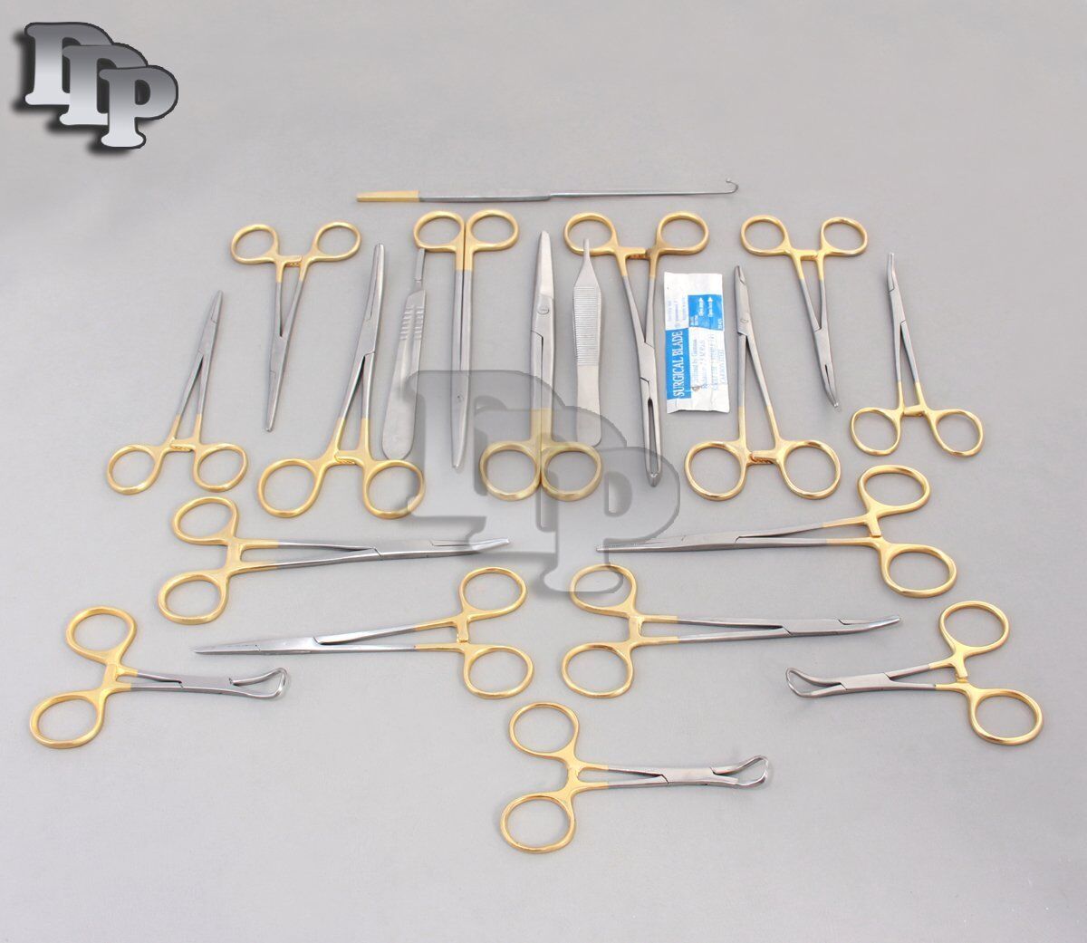 29-GOLD-HANDLE-FELINE-CANINE-STUDENT-DISSECTION-SPAY-PACK-KIT-WITH-BLADES-22-122271211714