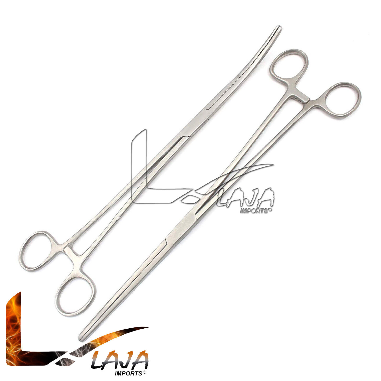 2pc-Set-12-Straight-Curved-Hemostat-Forceps-Locking-Clamps-Stainless-New-273557744484-2