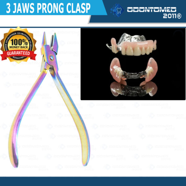 3 JAWS PRONG CLASP ADJUSTING ORTHO PLIER TITANIUM COATED