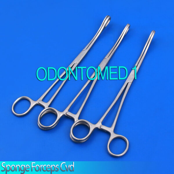3 Sponge Forceps 9.5" Curved Surgical Instruments
