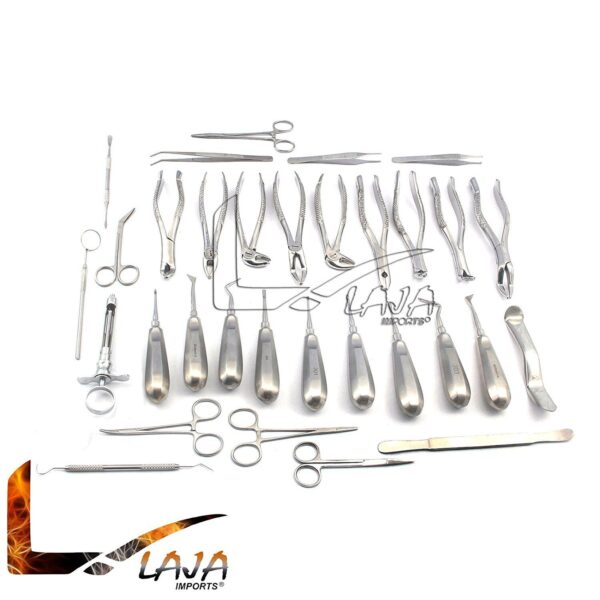 32 pcs Oral Dental Extraction Surgery Extracting Elevators Forceps Instruments