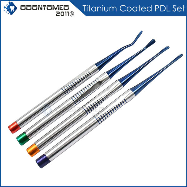 4 Blue Titanium Coated PDL Root Elevator Implant Oral Surgery Tools DN-2179