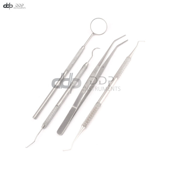4 PIECES DENTAL BASIC INSTRUMENT SET KIT MIRROR PLIER EXPLORER EXCAVATOR
