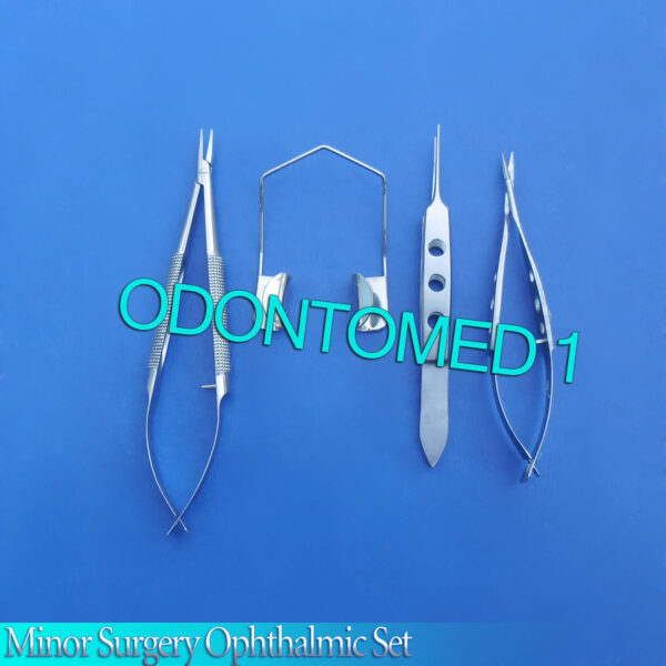 4 Pc Eye Micro Minor Surgery Ophthalmic Set Forceps Scissors Speculum Ey-057
