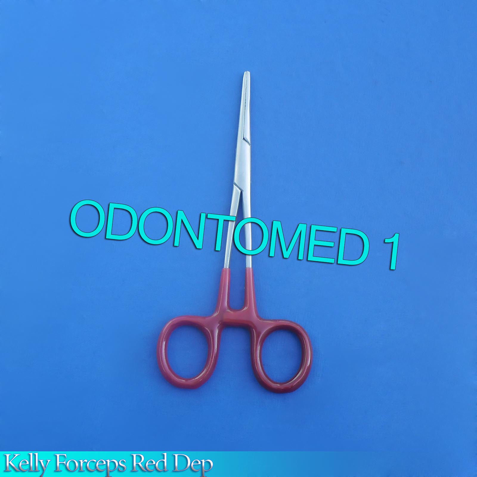 4-Pieces-Kelly-forceps-55-Red-Dep-Handle-CurvedStraight-121223969344-2