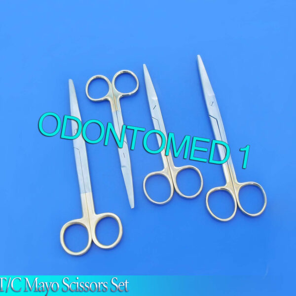 4 T/C O.R GRADE MAYO DISSECTING SURGICAL SCISSORS 5.5"+6.75" CURVED + STRAIGHT