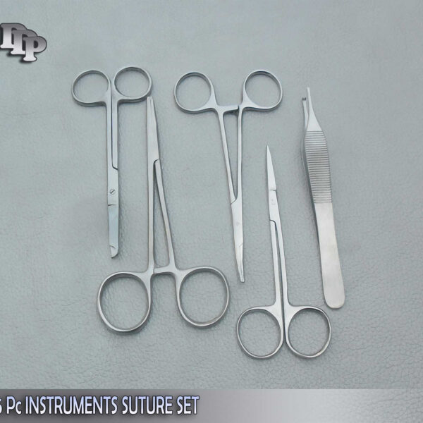 5 Pieces Of INSTRUMENTS SUTURE SET KIT SURGICAL VETERINARY FORCEPS INSTRUMENTS