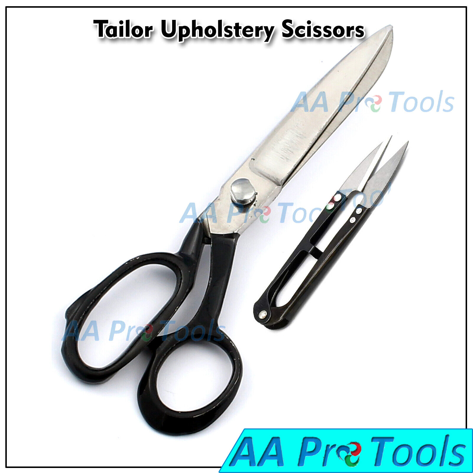 8-Inch-Dressmaker-Scissors-Black-Shears-Cutting-Fabric-Leather-Sewing-Tailoring-254737462544