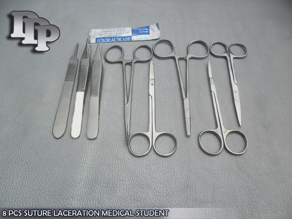 8-PCS-SUTURE-MEDICAL-STUDENT-SURGICAL-INSTRUMENTS-SET-KIT5-BLADE-10-111302343744