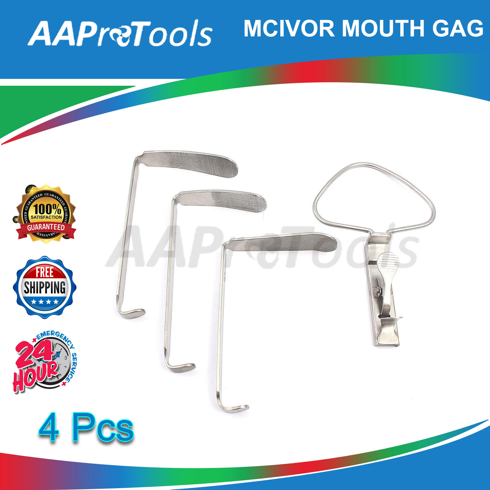 AA-Pro-McIvor-Mouth-Gag-ENT-Set-with-Frame-and-3-NEW-Interchangeable-Blades-255657421524