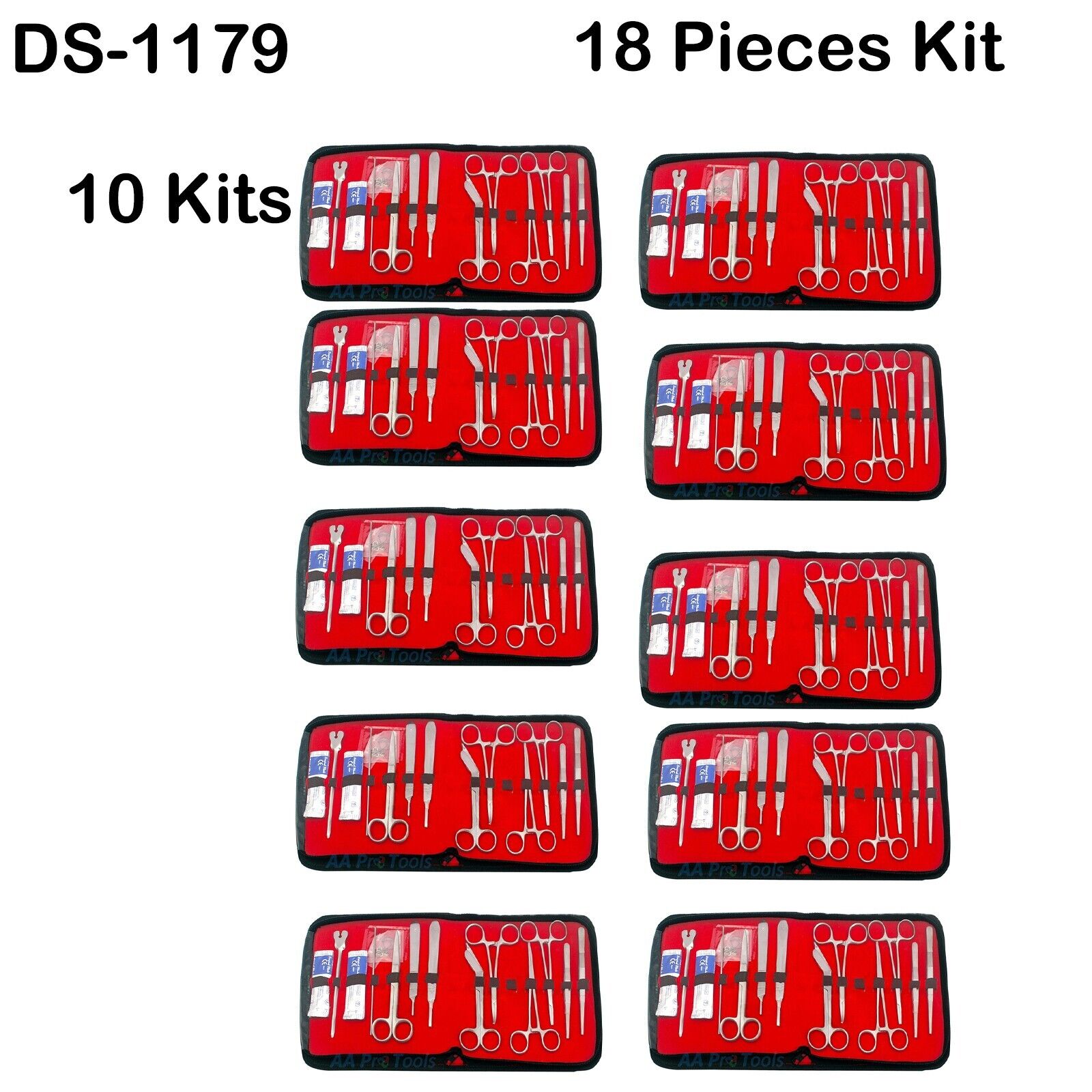 AAPRO-10x-18-pc-Minor-Surgery-Set-Surgical-Instrument-Kit-Stainles-Steel-DS-1179-256096715384