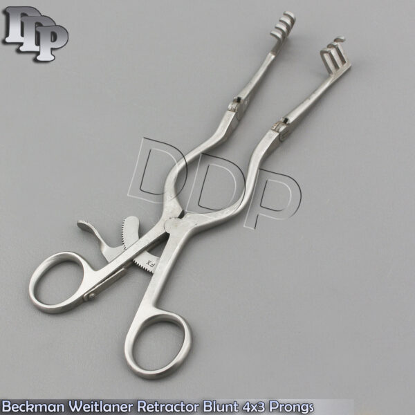BECKMAN WEITLANER RETRACTOR 8" BLUNT 4X3 PRONGS HINGED BLADE