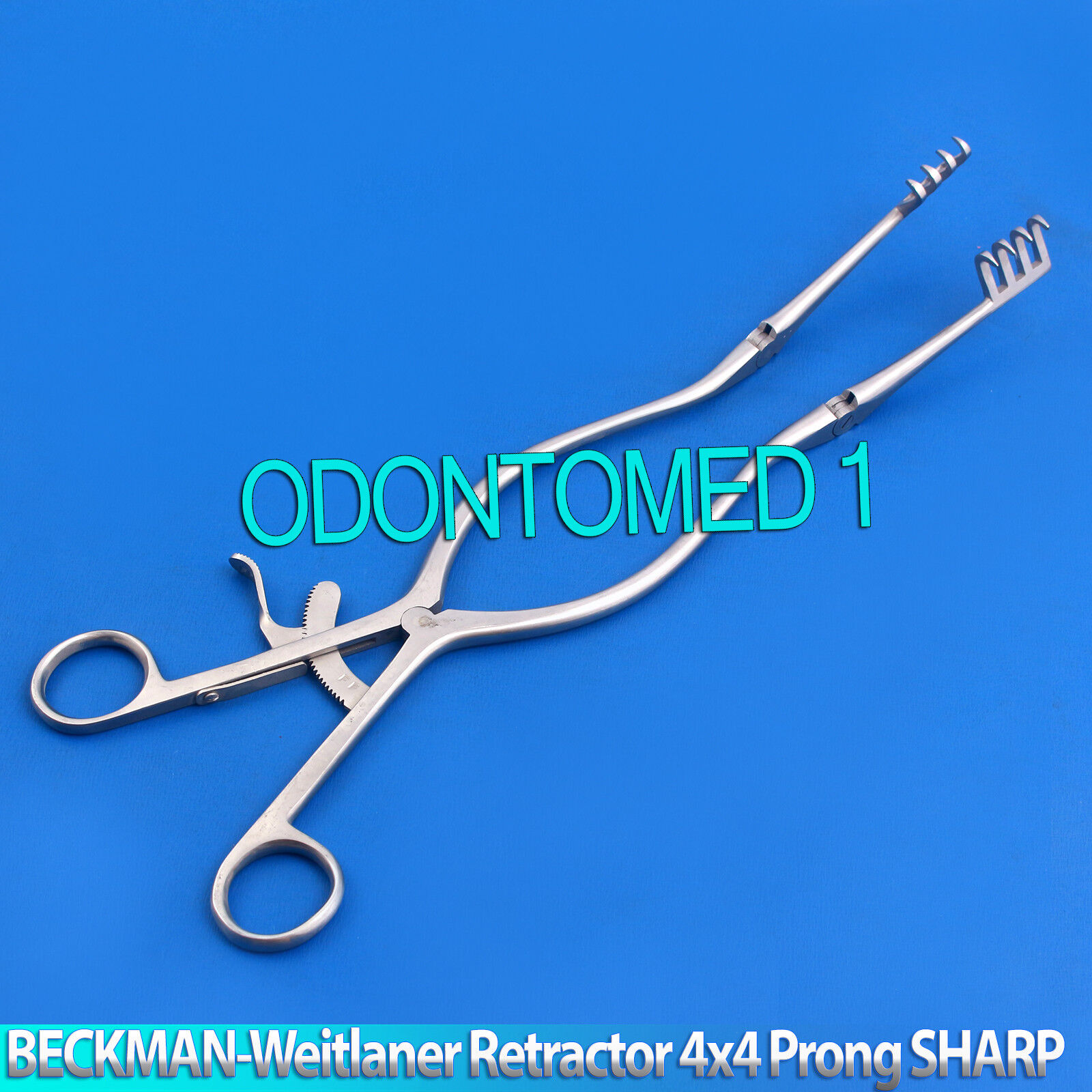 BECKMAN-Weitlaner-Retractor-125-4x4-Prong-SHARP-Hinged-Blade-132552693454-3