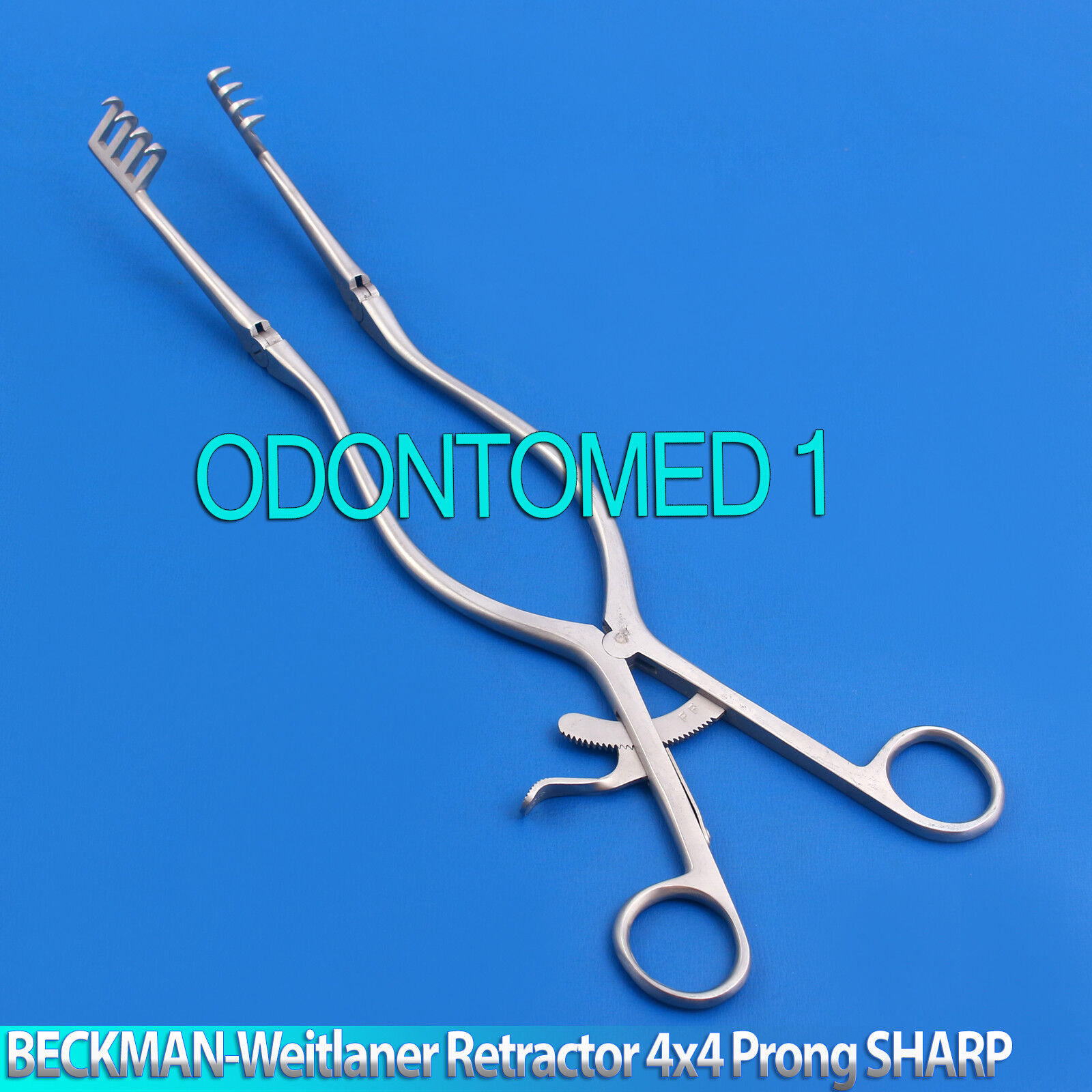 BECKMAN-Weitlaner-Retractor-125-4x4-Prong-SHARP-Hinged-Blade-132552693454