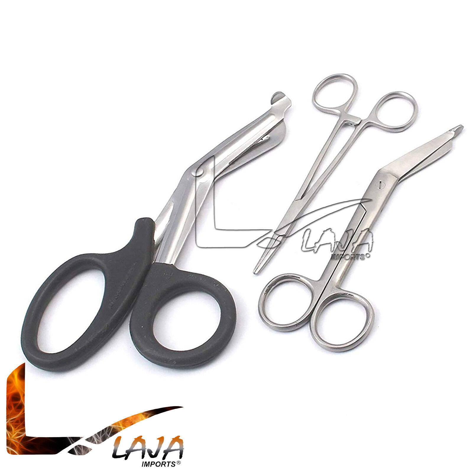 Black-EMT-Paramedic-Tools-Medical-Bandage-Scissors-Shears-Hemostat-Clamp-New-273567537144-2