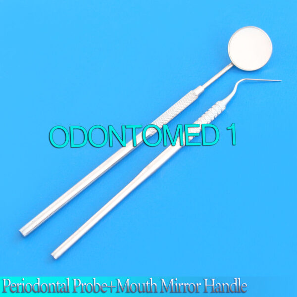 Dentist Basic Student Examination Set Periodontal Probe+Mouth Mirror Handle