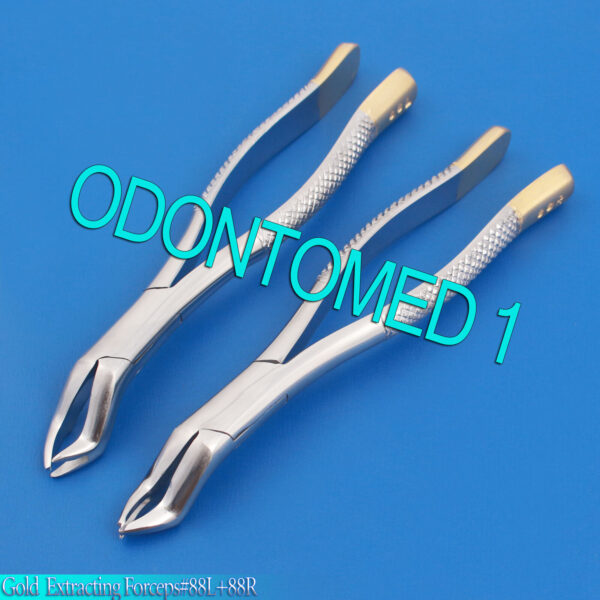 Extracting Forceps #88R #88L Molars Gold Handles Oral Surgery Dental Instruments
