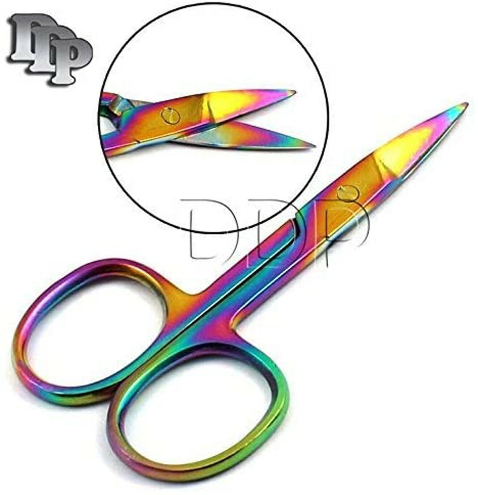 Eyebrow-Manicure-Colorful-Scissor-35-Cutter-Nail-Makeup-Tool-Rainbow-Titanium-121197257684