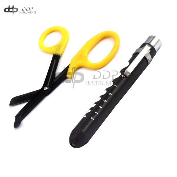 GERMAN EMT SHEARS 7.5" + REUSABLE PENLIGHT FLUORIDE COATED SERRATED SHEARS