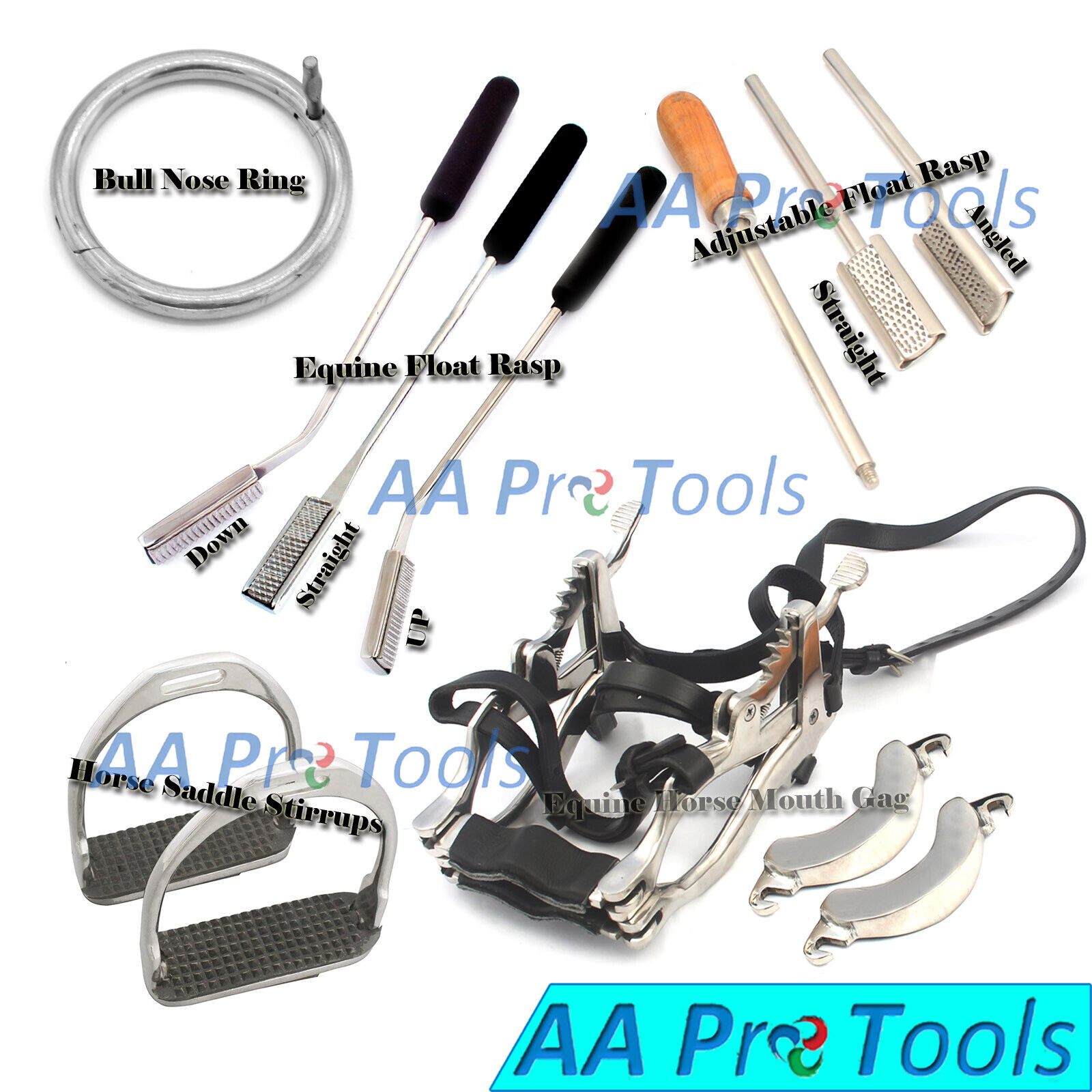 Horse-Veterinary-Tool-Equine-Dental-Float-RASP-Mouth-Speculum-Saddle-Bull-Ring-254529862934